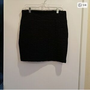 Cotton On Black Textured Pencil Skirt